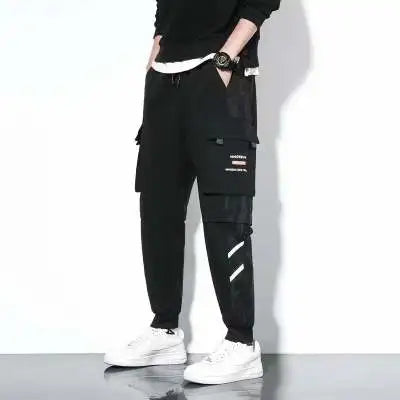 Pantalones cargo con cordón y múltiples bolsillos, pantalones cargo
