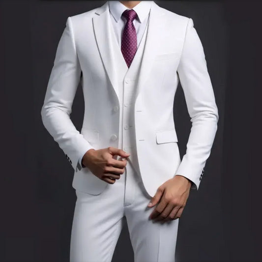 Traje (Blazer + Chaleco + Pantalones) para hombre, estilo británico