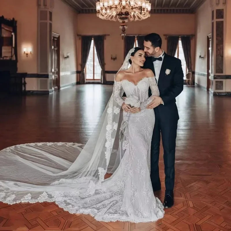 Vestidos de novia elegantes de sirena personalizados Flavinke 2025