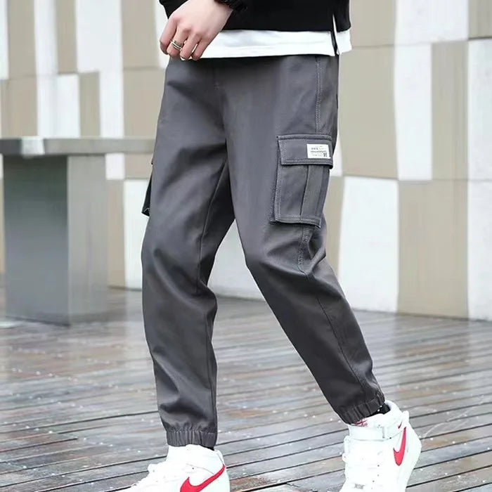 Pantalones cargo con cordón y múltiples bolsillos, pantalones cargo