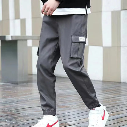 Pantalones cargo con cordón y múltiples bolsillos, pantalones cargo