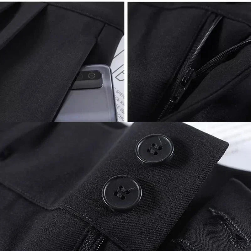 Pantalones finos de cintura alta para mujer, pantalón de traje cómodo