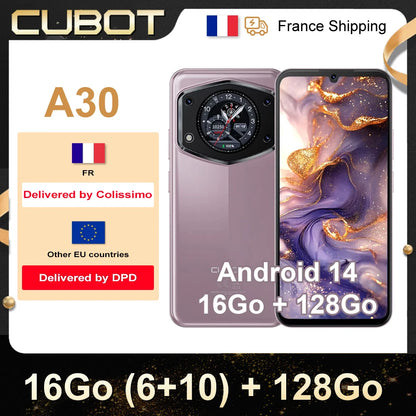 Smartphone Cubot A30 4G 16 GB (6 GB + 10 GB) 128 GB 90 Hz