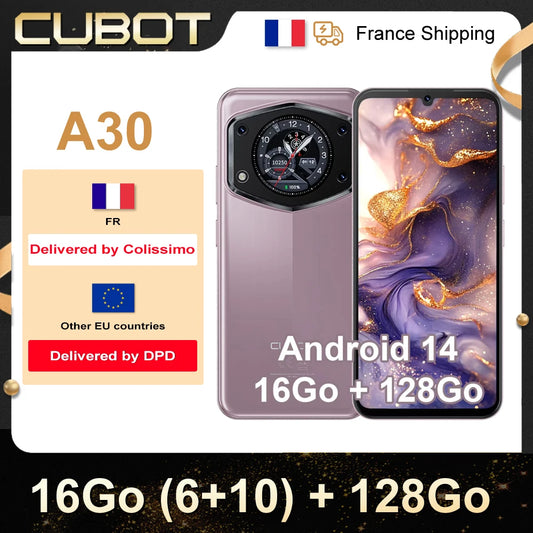 Smartphone Cubot A30 4G 16 GB (6 GB + 10 GB) 128 GB 90 Hz