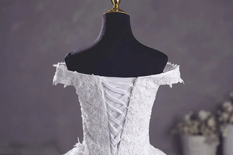 Vestidos de novia Ashley Gloria en blanco puro, elegante vestido de fiesta