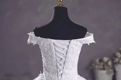 Vestidos de novia Ashley Gloria en blanco puro, elegante vestido de fiesta