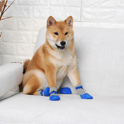 Juego de 4 botas de invierno para mascotas, cálidas, impermeables