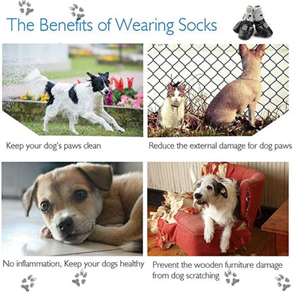 Juego de 4 botas de invierno para mascotas, cálidas, impermeables