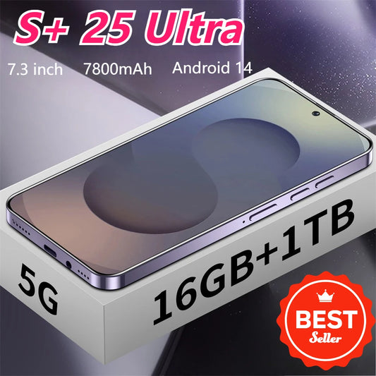 Teléfonos celulares S+ 25 Ultra Original 7.3HD 5G Dual SIM Smartphone