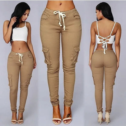 Pantalones de tubo ajustados para mujer, pantalones casuales