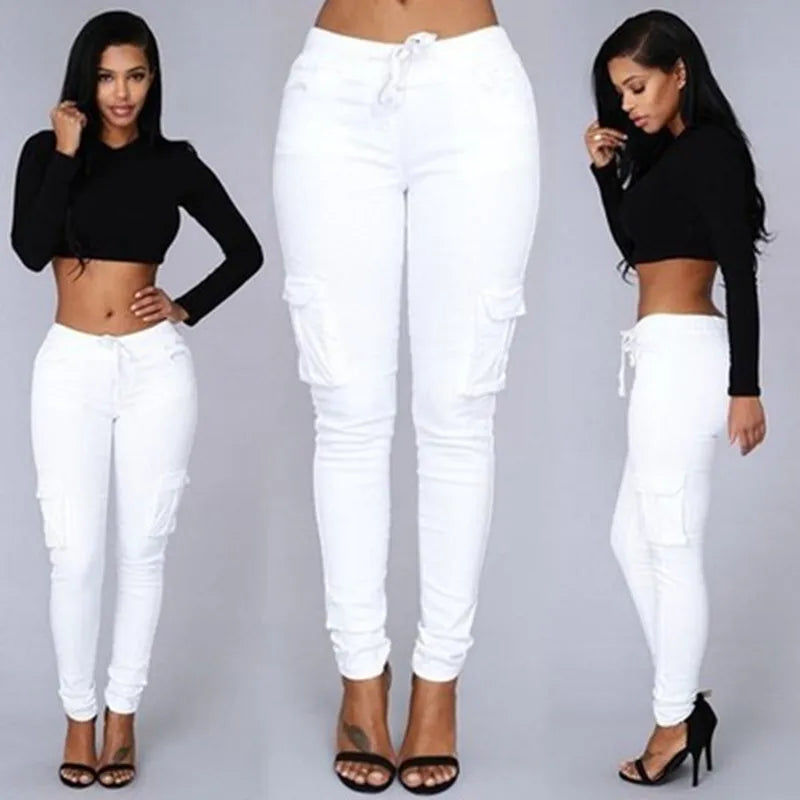 Pantalones de tubo ajustados para mujer, pantalones casuales