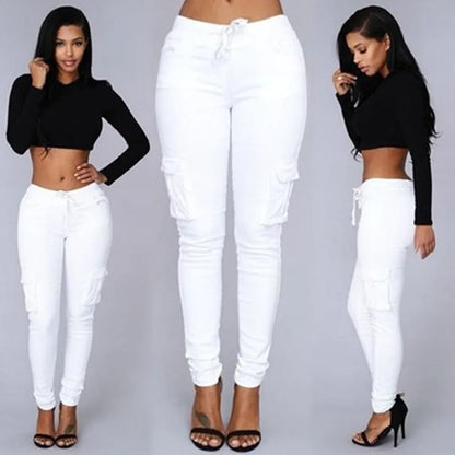 Pantalones de tubo ajustados para mujer, pantalones casuales