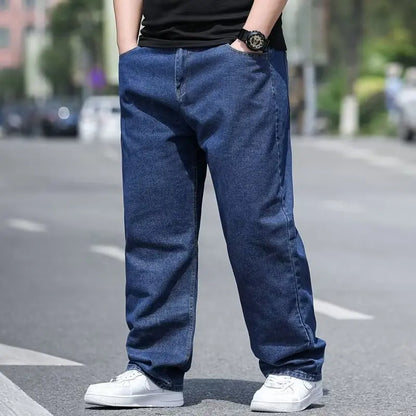 Pantalones vaqueros de gran tamaño para hombre, pantalones vaqueros