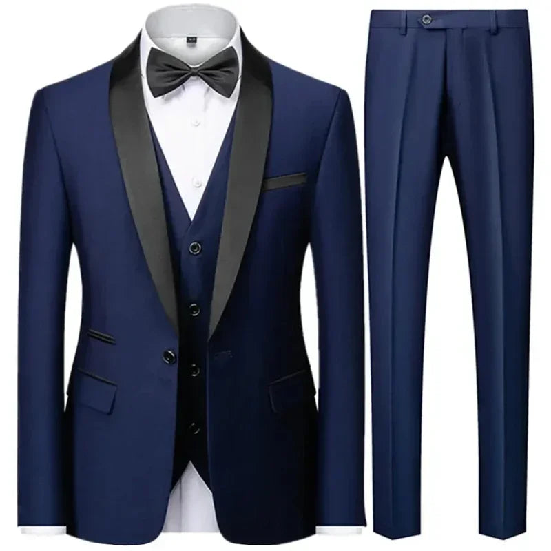 Conjunto de tres piezas para fiesta de boda de otoño para hombre