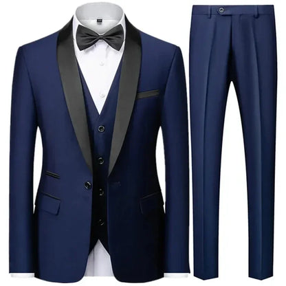 Conjunto de tres piezas para fiesta de boda de otoño para hombre