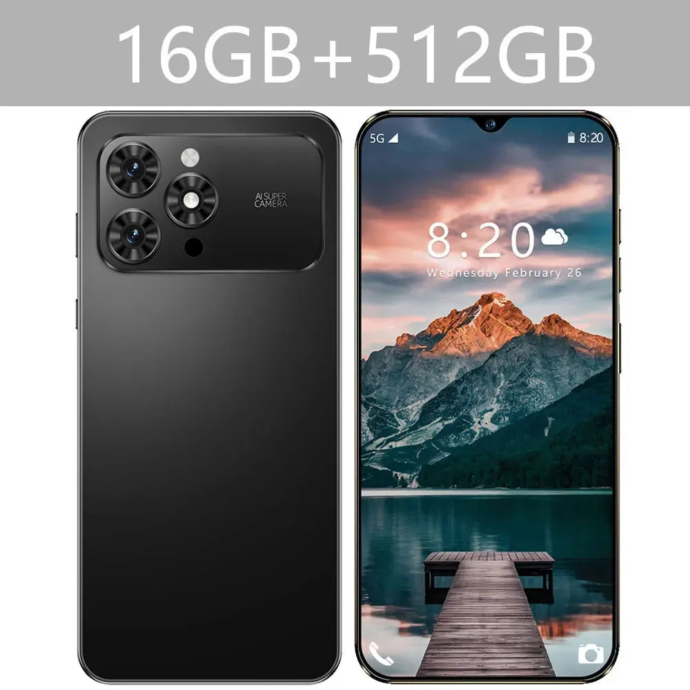 Nuevo teléfono inteligente i17 Pro Max 5G 7.0HD con doble tarjeta SIM