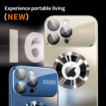 Nueva funda mate de lujo metálica de titanio para iPhone 16, 15, 14, 13