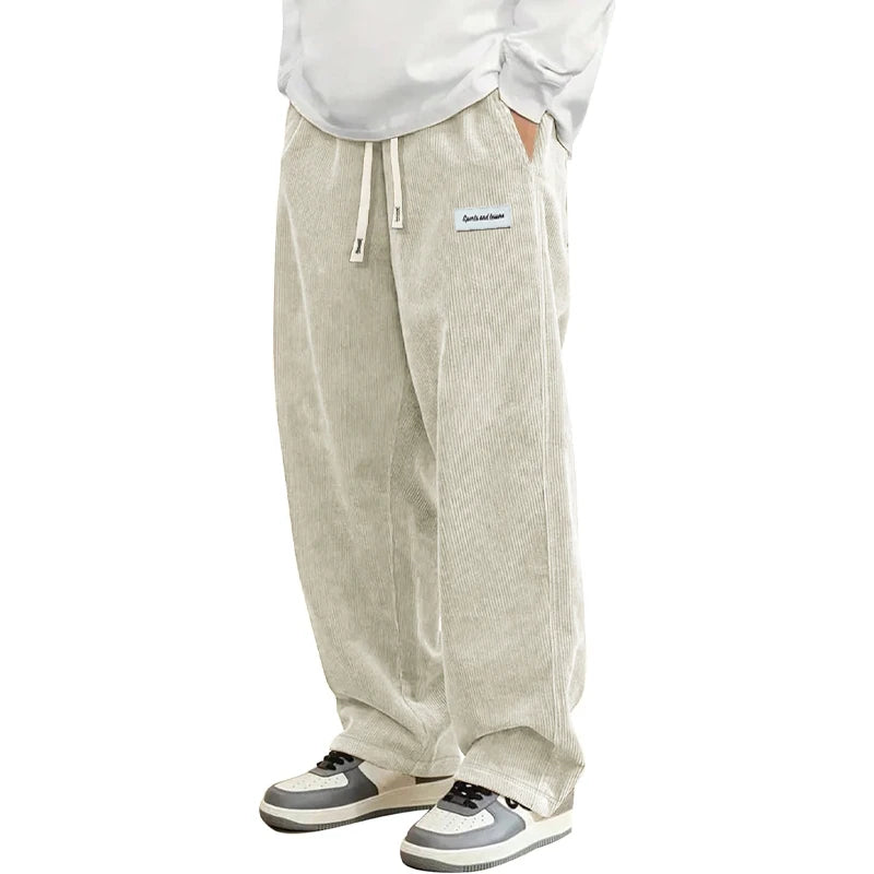 Pantalones casuales de pana de otoño para hombre, pantalones de chándal