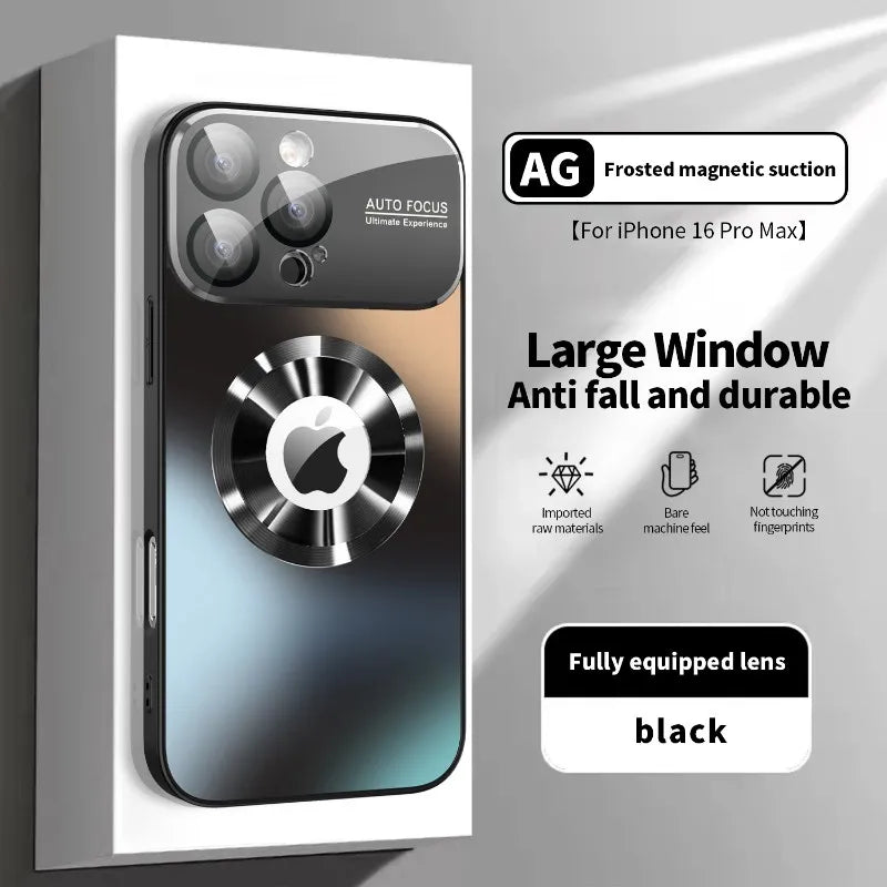 Nueva funda mate de lujo metálica de titanio para iPhone 16, 15, 14, 13