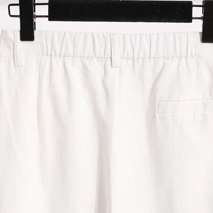 Pantalones largos holgados de cintura alta y pierna recta para mujer
