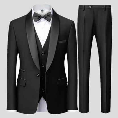 Conjunto de tres piezas para fiesta de boda de otoño para hombre