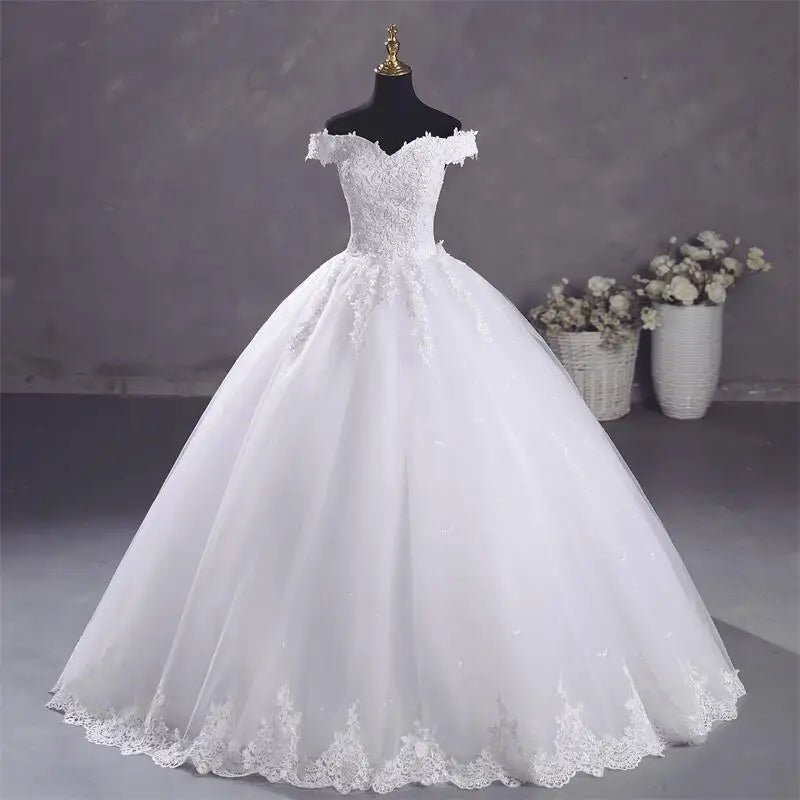 Vestidos de novia Ashley Gloria en blanco puro, elegante vestido de fiesta