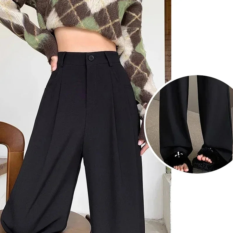 Pantalones de traje de moda para mujer, transpirables, holgados