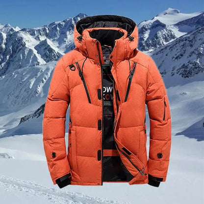 Chaqueta de plumón de pato blanca de invierno para hombre