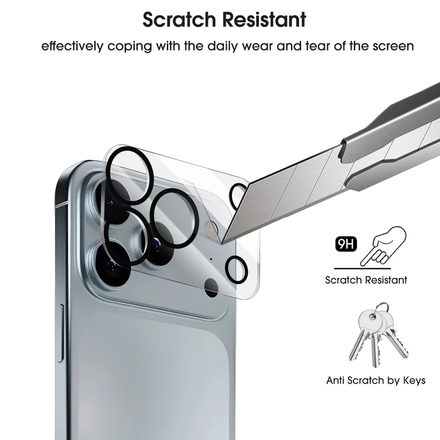 3 protectores de lente de cámara de vidrio templado para iPhone 17