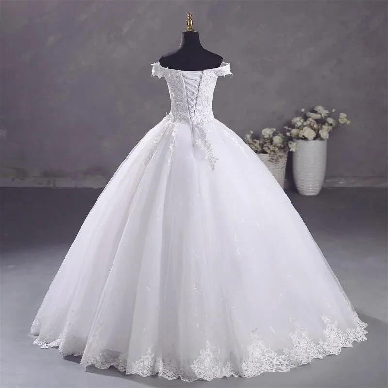 Vestidos de novia Ashley Gloria en blanco puro, elegante vestido de fiesta