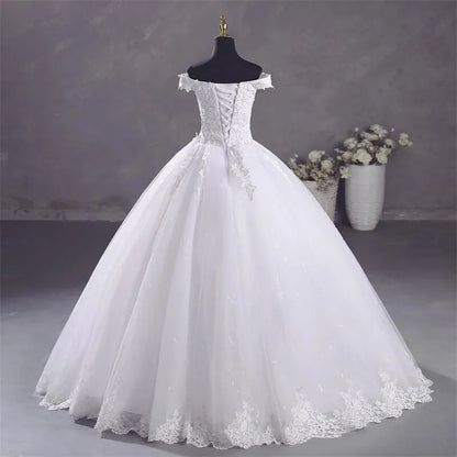 Vestidos de novia Ashley Gloria en blanco puro, elegante vestido de fiesta