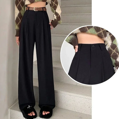 Pantalones de traje de moda para mujer, transpirables, holgados
