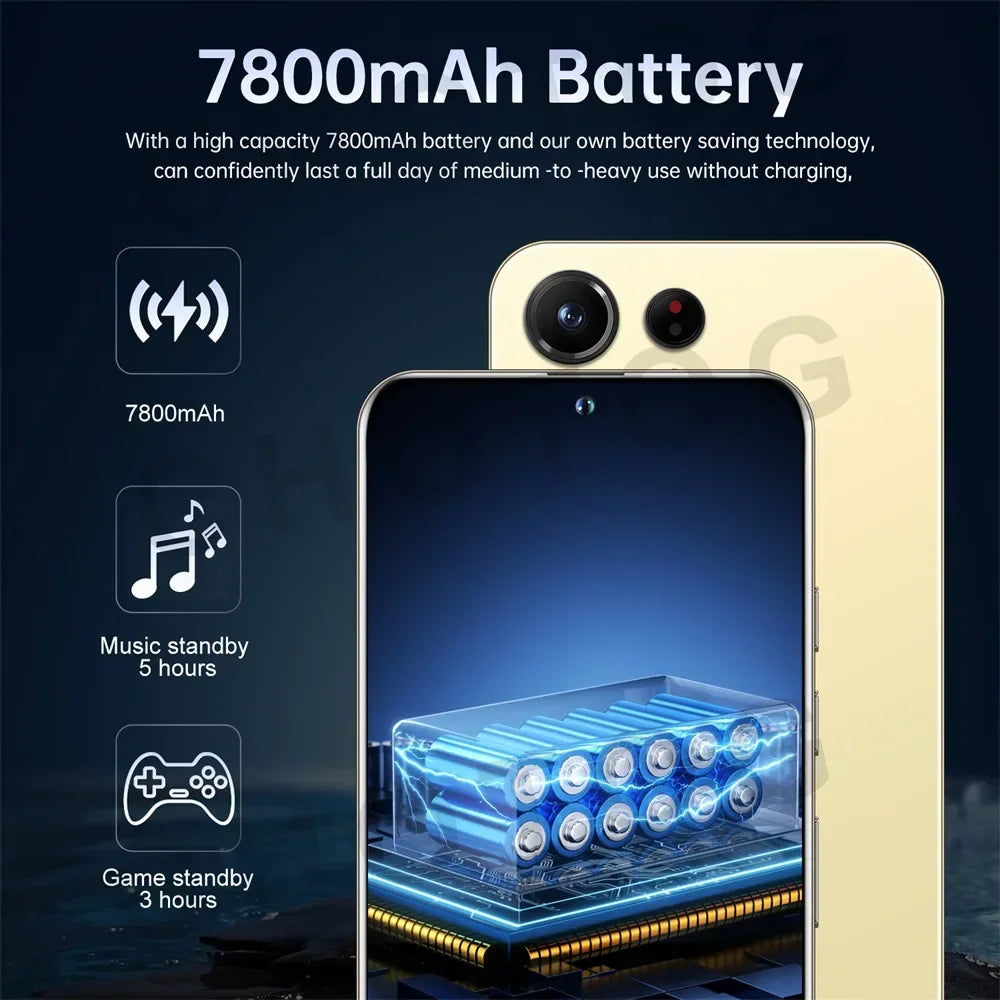 Teléfono inteligente SMS 24 Ultra original de 2025, pantalla de 7,3