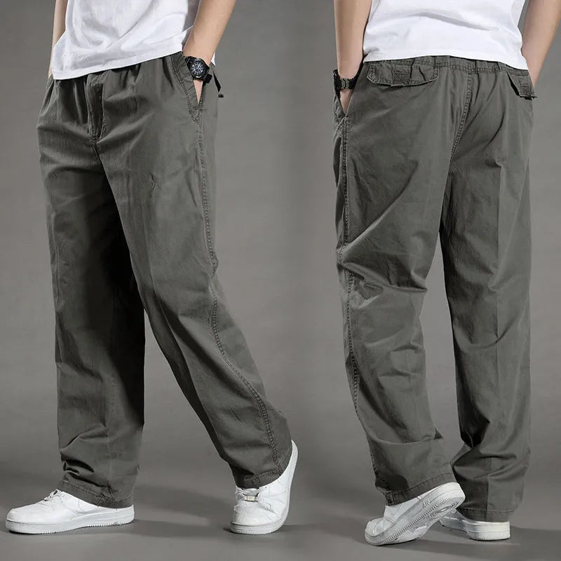 Pantalones cargo 95 % algodón para hombre, ropa de trabajo de verano
