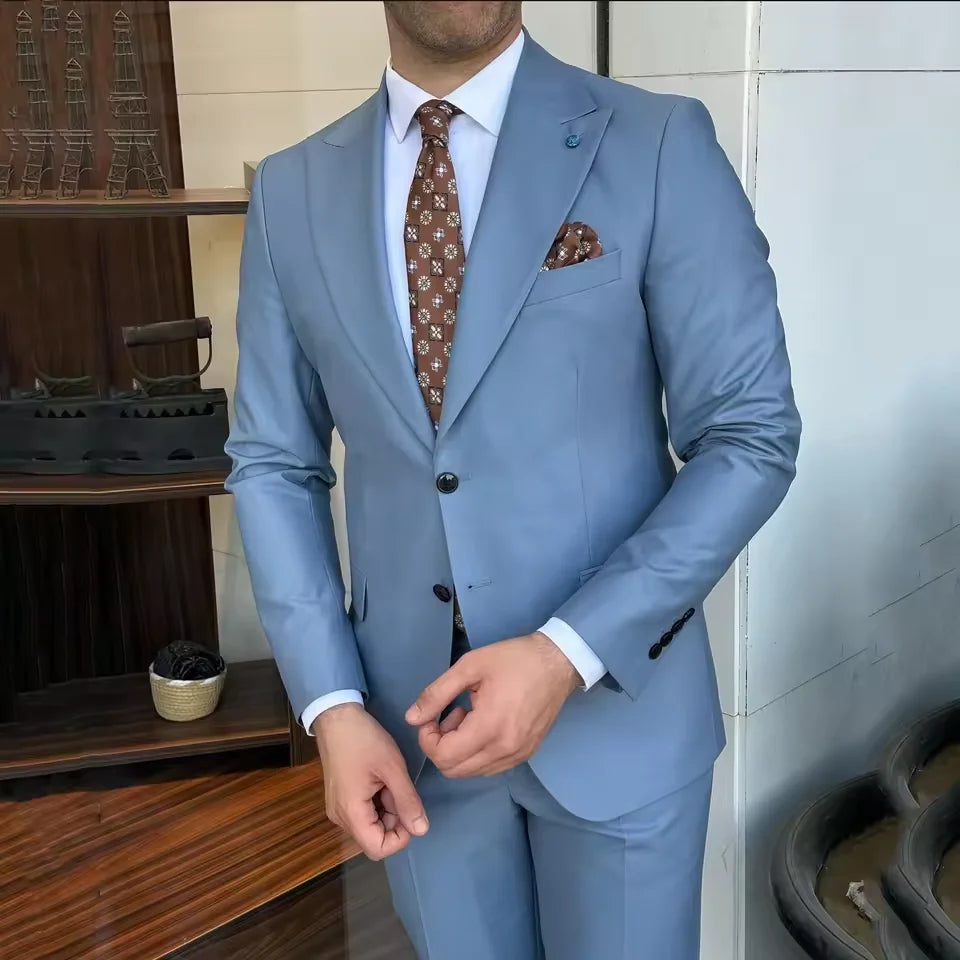 Traje de moda de dos piezas para hombre, traje formal de negocios