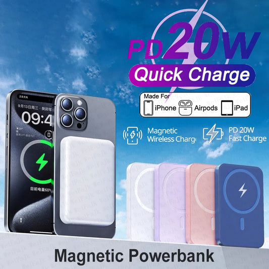 Banco de energía magnético de 20 W, batería externa de repuesto