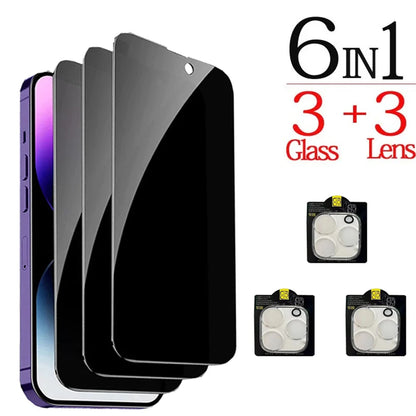 1~4 protectores de pantalla de vidrio antiespía para iPhone 17, 16, 15, 14 y 13