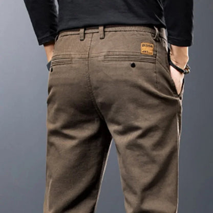 Pantalones KUBRO para hombre, informales, de algodón, color liso