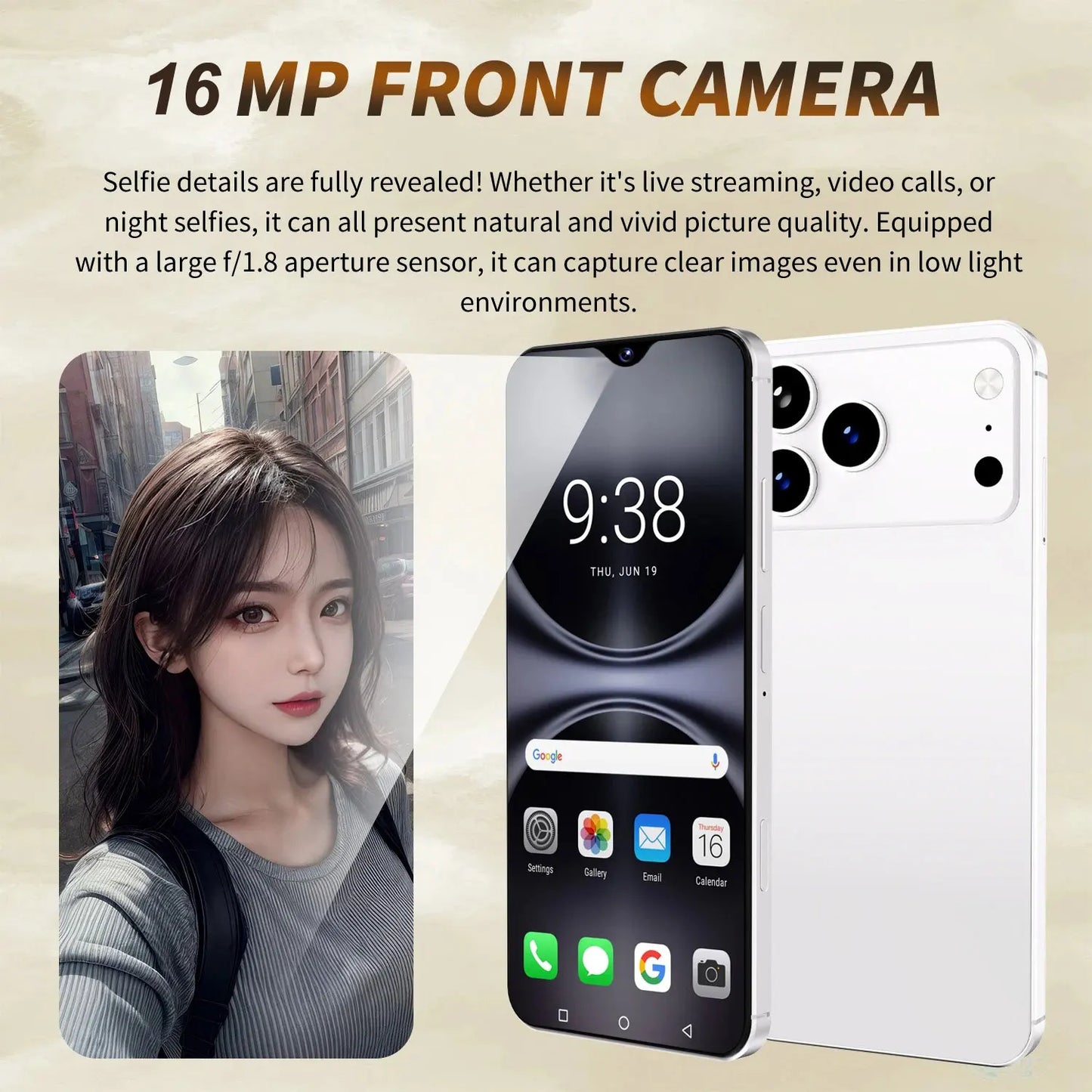 Nuevo teléfono inteligente i17 Pro Max 5G 7.0HD con doble tarjeta SIM