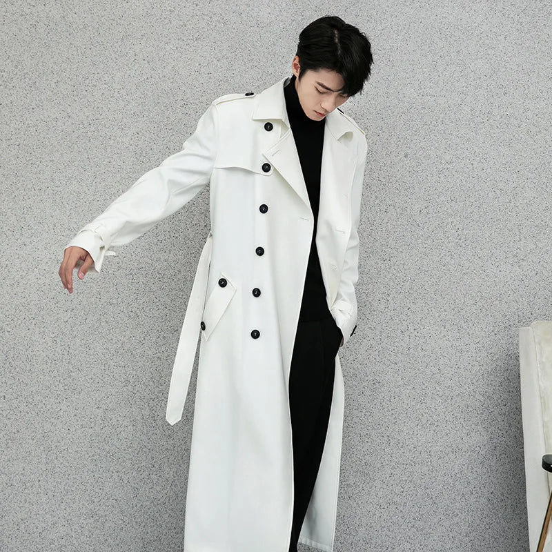 Gabardina de primavera y otoño para hombre, estilo británico elegante