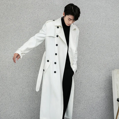 Gabardina de primavera y otoño para hombre, estilo británico elegante