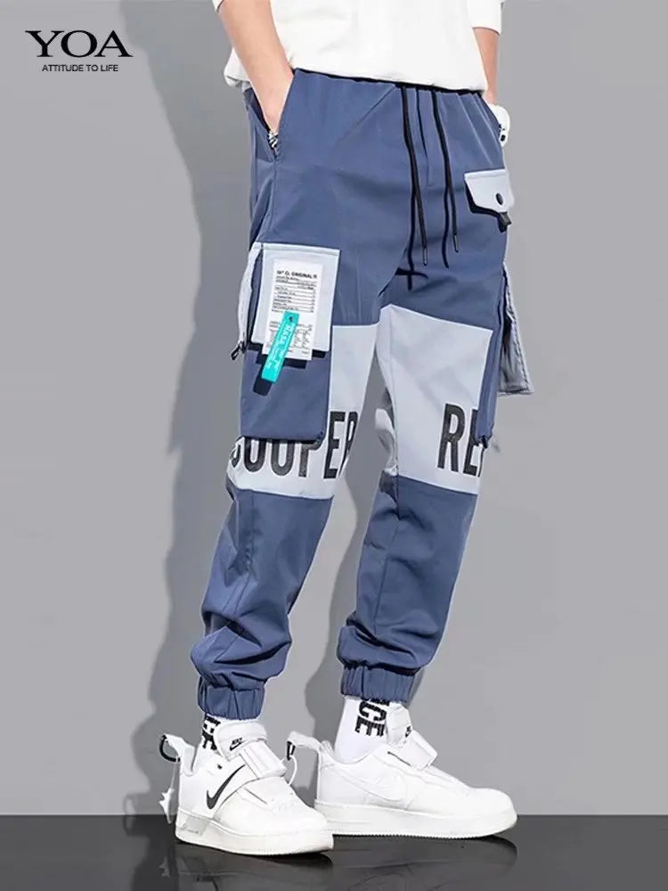 Pantalones cargo con cordón y múltiples bolsillos, pantalones cargo