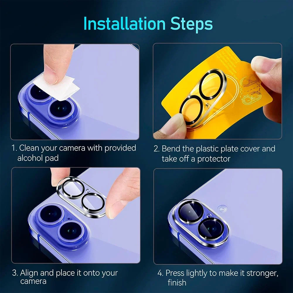 3 protectores de lente de cámara de vidrio templado para iPhone 17