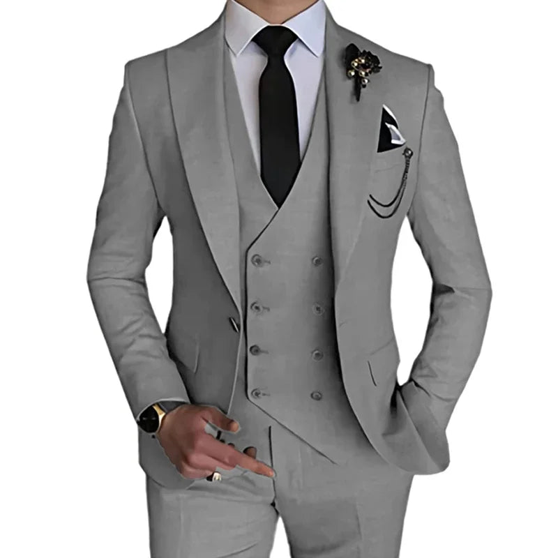 Trajes de moda para hombre, 3 piezas, estilo boutique, de ocio