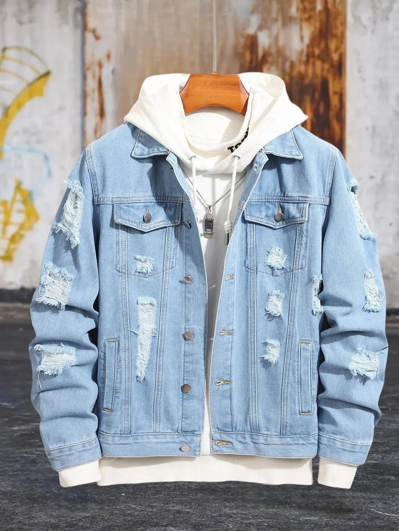 Chaqueta vaquera informal para hombre, estilo urbano