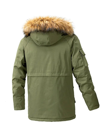 Parkas cortavientos, abrigo resistente al frío con relleno de algodón para hombre