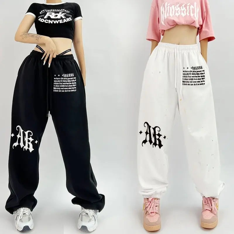 Pantalones deportivos de hip-hop para mujer con estampado