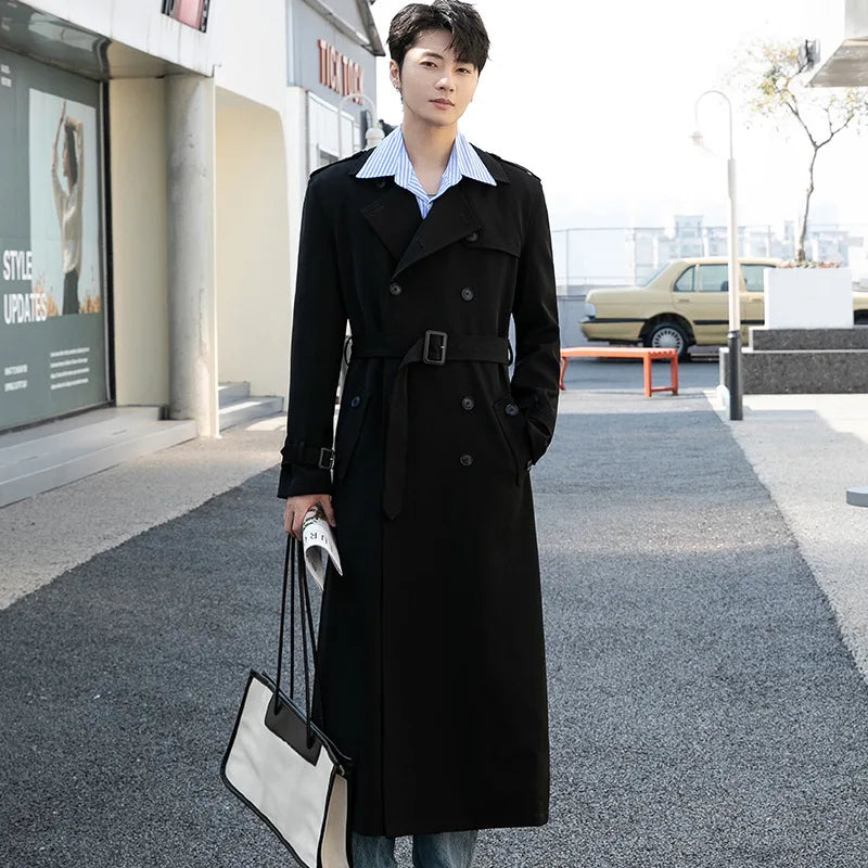 Gabardina de primavera y otoño para hombre, estilo británico elegante