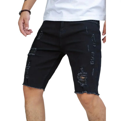 Pantalones vaqueros rotos de verano para hombre, pantalones cortos