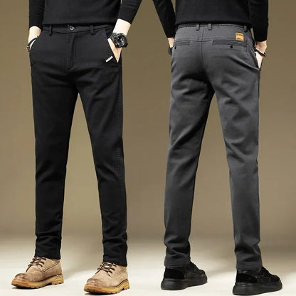 Pantalones KUBRO para hombre, informales, de algodón, color liso